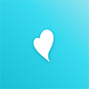 Beanstack app- light blue square with white heart in middle