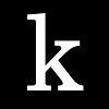 Kanopy app- black square with lowecase white k in middle